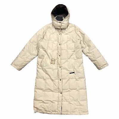 Woolrich Women's Long Down Puffer Coat | Vintage High End Designer Padded Beige