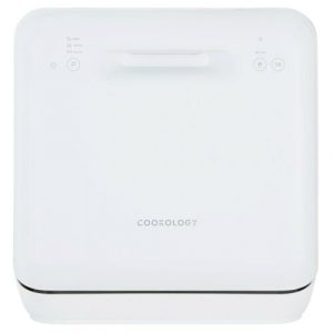 Cookology Mini Dishwasher. White countertop dishwasher with 2 place settings - Included Baby Bottle Rack. Touch control. 1 rack, cup shelf