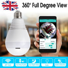 HD 1080P 360 Panoramic Hidden Wifi IP Camera Light Bulb Home Security Lamp Cam