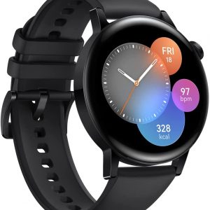 WATCH GT 3 42. Full charge 7 days. 42 mm dial glass 3D curved. 100+ Workout Modes. SpO2. upgraded heart rate module with eight photosensors
