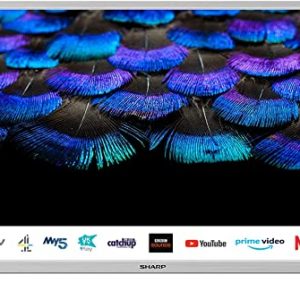 SHARP 1T C32BC2KH2FW 32 Inch Smart TV, HD Ready LCD Display with Harman/Kardon Speakers, 3 x HDMI, 2 x USB, Scart Socket, Freeview Play and…