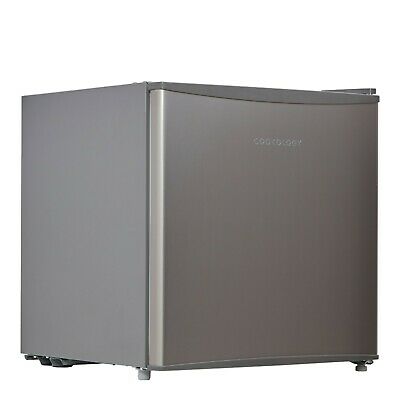 Tabletop Mini Fridge & Ice Box Freezer Cookology 46L Silver Brushed Steel Effect