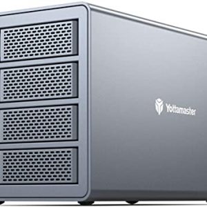 Yottamaster 4 Bay RAID Hard Drive Enclosure, Aluminum USB3.0 4 Bay HDD Enclosure Support RAID 0/1/3/5/10/PM/SPAN/JBOD HDD Enclosure for 3.5″/2.5″…