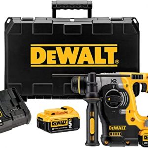 DEWALT 20V MAX* SDS Rotary Hammer Drill Kit, 5-Ah Batteries (DCH273P2)
