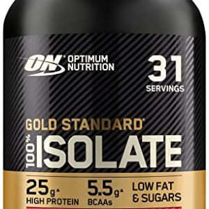 Optimum Nutrition ON Gold Standard 100% Isolate Whey Protein, High Protein Powder with Naturally Occurring BCAAs and Glutamine, Strawberry, 31…