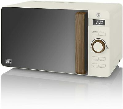 Swan SM22036WHTN Nordic Digital Microwave, 800 W, Cotton White