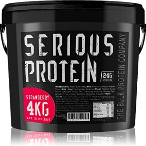 The Bulk Protein Company – SERIOUS PROTEIN 4kg – Low Carb Lean Protein Powder 24g Per Serving – Strawberry Flavour