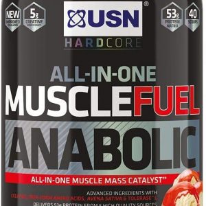 USN Muscle Fuel Anabolic Strawberry 2KG, Performance Boosting Muscle Gain Protein Shake Powder