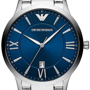 The Emporio Armani Analog watch AR11227 is a handsome and stylish timepiece from the Dress collection, featuring a stainless steel case and blue dial.