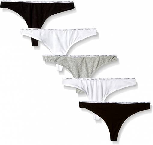 CALVIN KLEIN THONGS 5 PACK BAG SIZE L PANTIES LIGHTWEIGHT UNDERWEAR