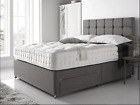 SUEDE MEMORY FOAM DIVAN BED SET WITH MATTRESS HEADBOARD 3FT 4FT6 Double 5FT King