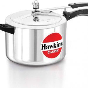 Hawkins Classic CL8W 8 L Aluminum Wide Body Pressure Cooker, Medium, Silver, 8-Liter