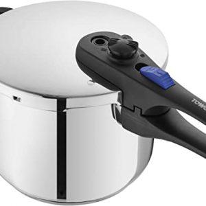 Tower T920004S6L Express Pressure Cooker with Bakelite Lid Lock System, Visual Pressure Indicator, 6 Litre, Stainless Steel
