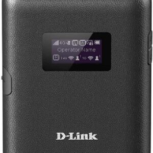D-Link DWR-933 4G+ LTE-Advanced Cat 6 Wi-Fi Hotspot, 300 Mbps, Portable, Battery-Powered Up to 14 Hours, Dual-Band Wireless AC1200, Unlocked, Black