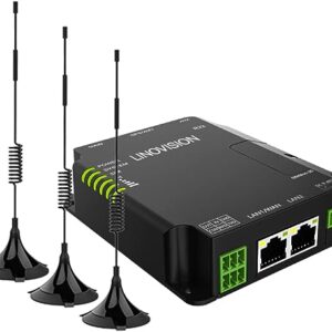 【Upgrade】LINOVISION Rugged and Versatile Cellular Router & 4G DTU with RS485, Industrial 4G LTE WiFi Router with Dual SIM Cards Slot, Supports O2,…