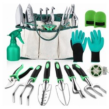 11pc Heavy Duty Garden Tools Set Stainless Steel with Tote Bag Pruner Gloves