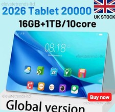 2026 NEW 16GB+1TB Wifi 5G Android Tablet 15 Dual Sim GPS 10.36in 20000mAh UK