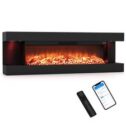 127cm 3-Sided Wall Mount Electric Fireplace with 50" Floating Mantel for Indoor-