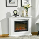 1kW/2kW Electric Fireplace Suite w/ LED Flame Effect Remote Control 7-Day Timer