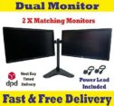 2 x HP Dell Lenovo 22"-Dual Screen Cheap Gaming PC Computer LED Monitor VGA DVI