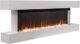 2021 New Premium Product 60inch White Wall Mounted Electric Fire Suite with 10 Colour Flames and Mantel (Pebbles, Logs and Crystals)