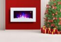 2021 TRUFLAME 7 COLOUR LED WHITE GLASS FLAT ELECTRIC WALL MOUNTED FIRE