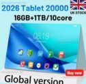 2026 NEW 16GB+1TB Wifi 5G Android Tablet 15 Dual Sim GPS 10.36in 20000mAh UK