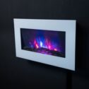 2026 TRUFLAME 7 COLOUR LED WHITE GLASS FLAT ELECTRIC WALL MOUNTED FIRE