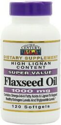 21st Century Flaxseed Oil 1000 Mg Softgels, 120-Count Exp- 09-2022-