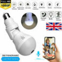 360° 1080P HD Wifi IP Hidden Camera Panoramic Home Security Cam Light LED Bulb