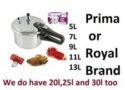 5L 7L 9L 11L 13 30L ALUMINIUM PRESSURE COOKER KITCHEN COOKER STEAMER INDUCTION