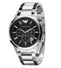 AR2434 Emporio Armani Silver Steel Genuine Mens Watch Black Dial