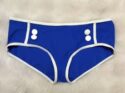 Beautiful Champion Blue White Button Hipster 1930’s Style Bikini Shorts- Size 10