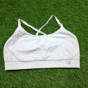 Champion Women's White Sports Bra Size M Crossback Gym Training