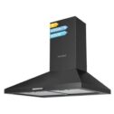 COMFEE 60cm Chimney Cooker Hood Wall Mounted Black Recirculating or Ducted