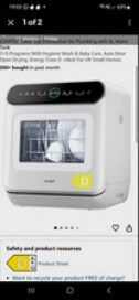 COMFEE' Compact Table Top Dishwasher Freestanding Black/White Energy Rating D