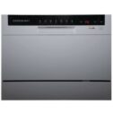 Cookology 6 Place Tabletop Dishwasher Small Kitchen, Worktop, Countertop, Silver