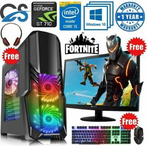 CS Gaming PC Computer Bundle Intel Quad Core i5 16GB 1TB Windows 10 2GB GT710 ✅