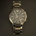 Emporio Armani AR-2448 Quartz Chronograph Date 43mm Black Dial 50m