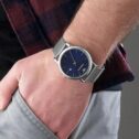 EMPORIO ARMANI MENS WATCH STAINLESS STEEL MESH STRAP & BLUE DIAL AR11227 GENUINE
