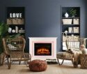 Endeavour Fires Castleton Electric Fireplace in an Off White MDF fire suite
