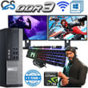 FAST GAMING DELL BUNDLE PC Computer FULL SET DUAL MONITOR INTEL i3 8GB RAM GT730