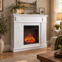Fireplace Surround Mantel White Electric Fire Frame Freestanding Lounge 109cm