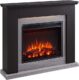 FLAMME Mardella Electric Fireplace With Mantel | Fire Flame Heater Suite 29″ 1 and 2 kW Firebox Insert & Surround & Remote Control