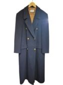 Gil Bret Wool Cashmere Blend Women's Overcoat Size 16 Navy Gold Buttons