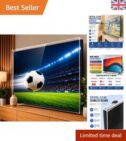 Heavy Duty UK Made Unbreakable TV Screen Protector Up to 77-Inch with Straps