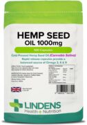 Hemp Seed Oil Capsules 1000mg High Strength 100 Softgels Omega 3&6 Lindens
