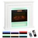 HOMCOM 1800W Inset Electric Fireplace and Mantel Reach up to 30 m², White
