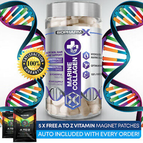 Hydrolysed Marine Collagen Capsules Anti Ageing Skin Hair Nails & Joints Tablets