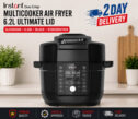 Instant 6.2L Air Fryer Ultimate Lid - Duo Crisp Multicooker - Black - SLCO65000